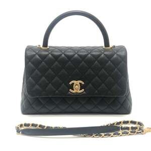 CHANEL A92992 Matelassé Coco Handle 29 2-Way Bag Shoulder Handbag Caviar Leat...